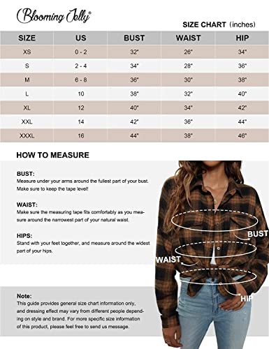 Women's Button Down Flannel Shirts Plaid Shacket Long Sleeve Collared Business Casual Tops Work Blouses