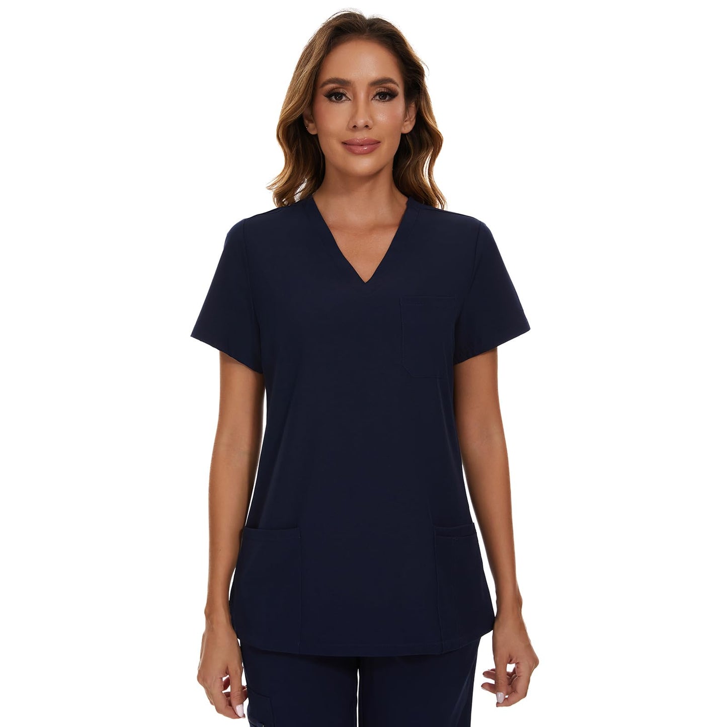 COZYFIT Scrub Tops for Woman - Soft Stretch, V-Neck Top Scrubs with 3 Pockets, Easy Care for Women