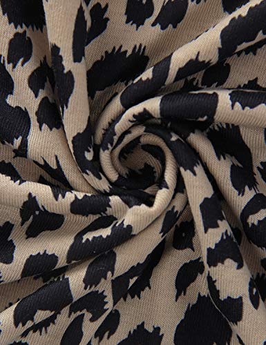 Womens Leopard Print Tops Short Sleeve Round Neck Casual T Shirts Tees