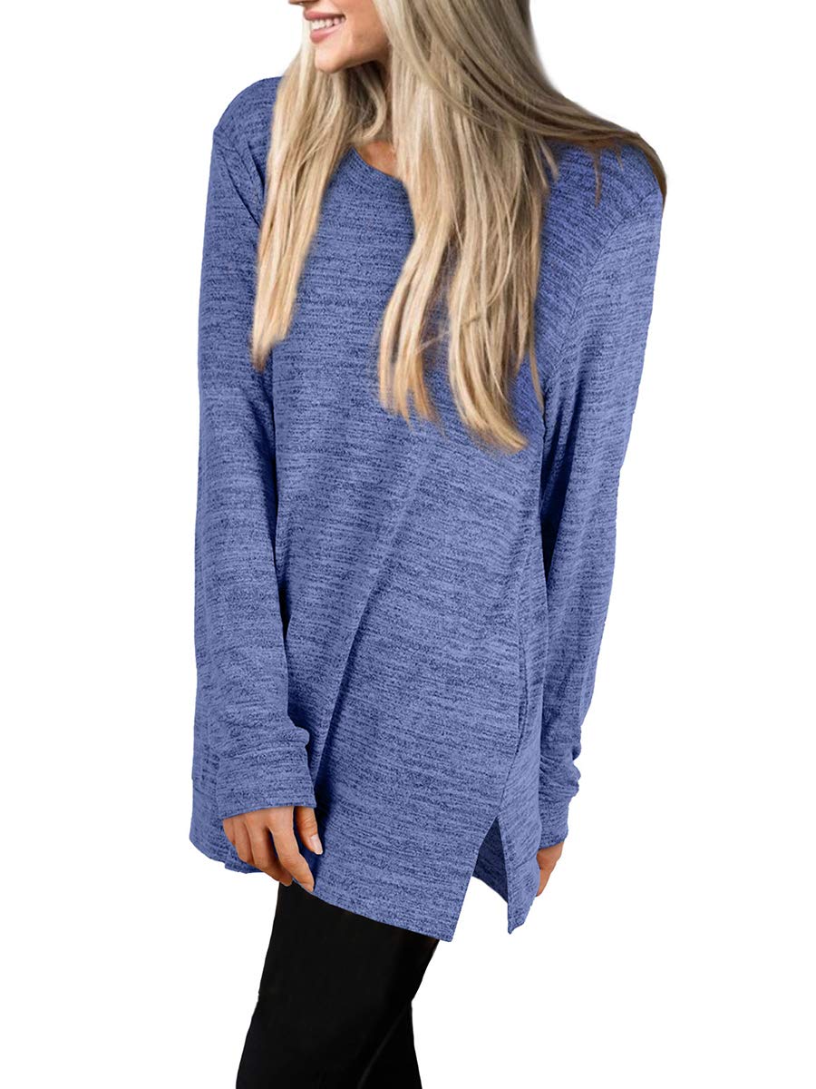 Womens Casual Sweatshirts Long Sleeve Shirts Oversized With Pocket Tunic Tops