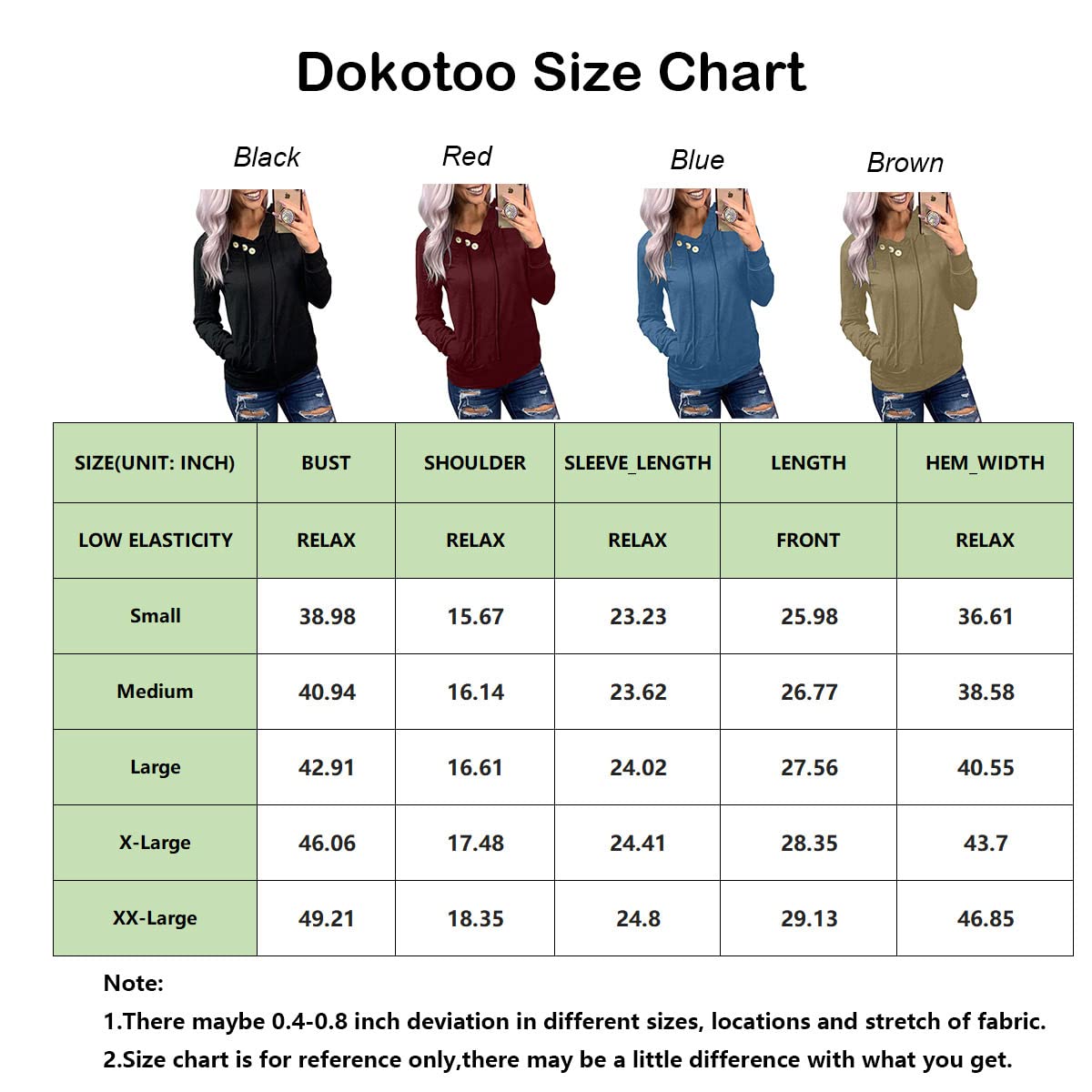 Women's Casual Long Sleeve Hoodies Sweatshirts Drawstring Pullover Tunic Tops With Pockets