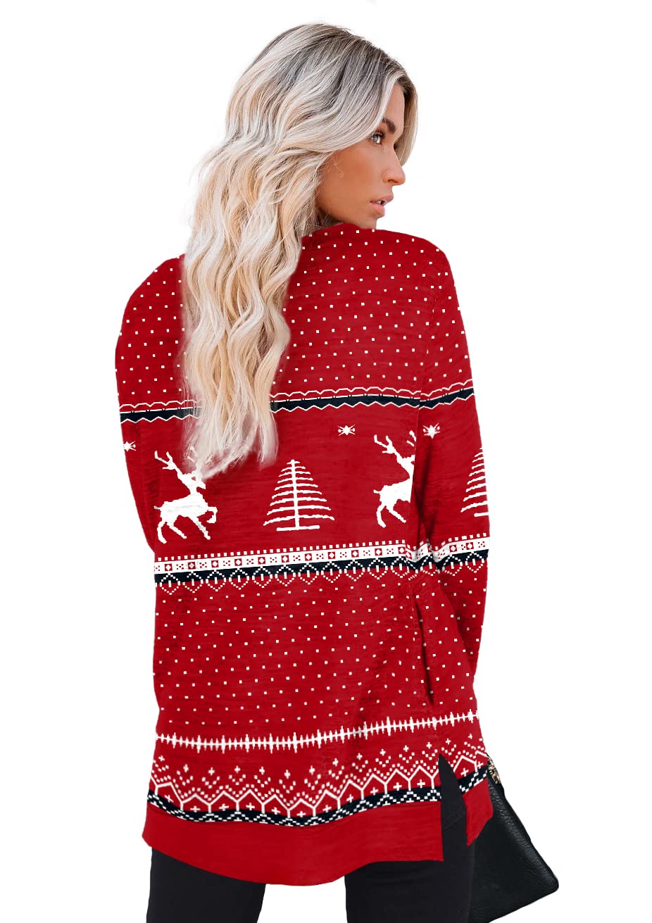 Womens Casual Sweatshirts Long Sleeve Shirts Oversized With Pocket Tunic Tops