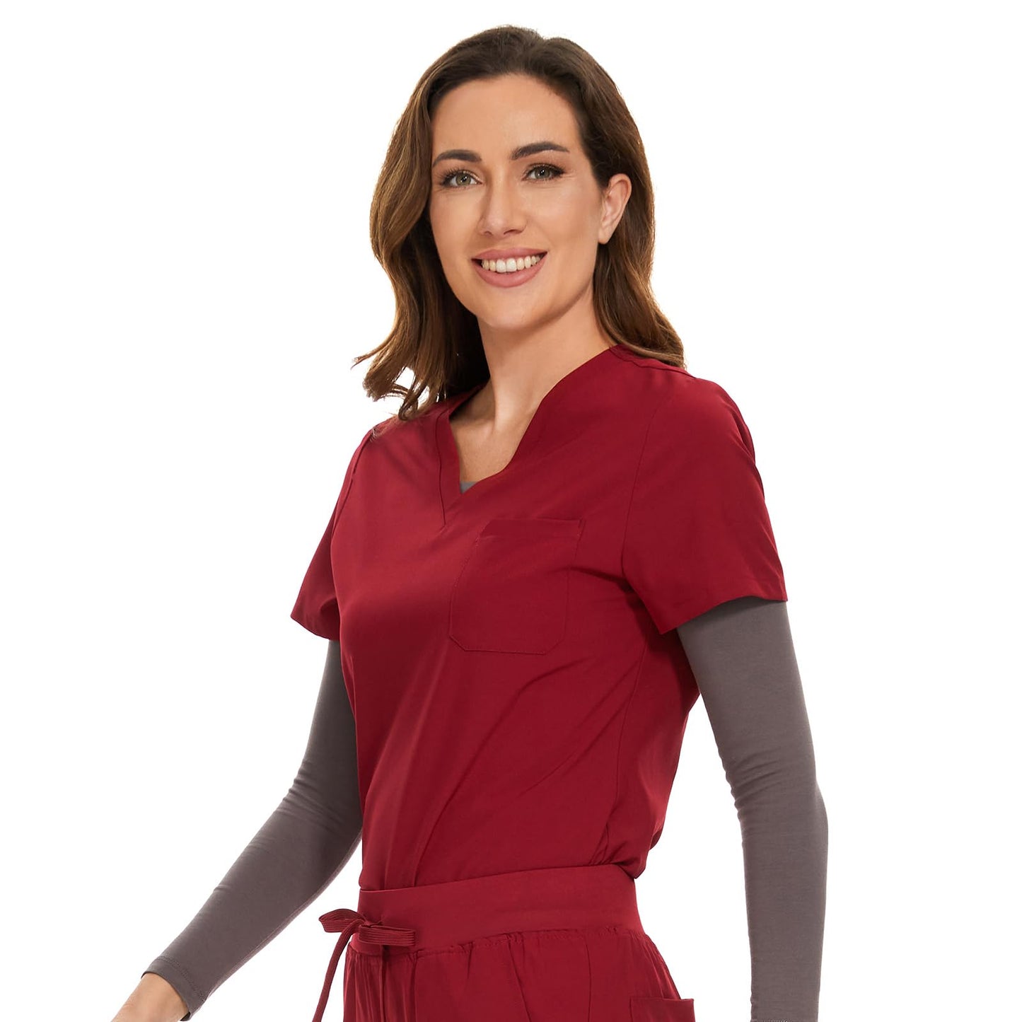 COZYFIT Scrub Tops for Woman - Soft Stretch, V-Neck Top Scrubs with 3 Pockets, Easy Care for Women