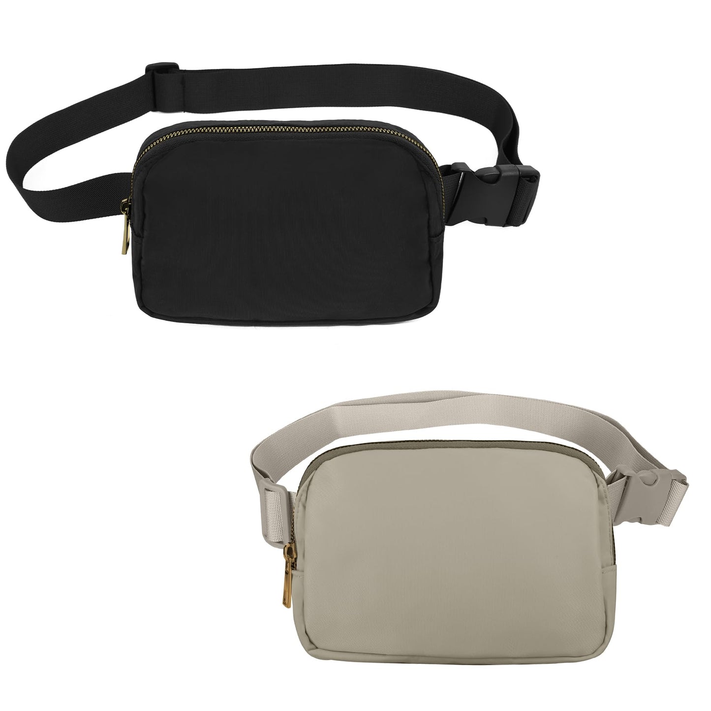 VOROLO Fanny Pack Christmas Gift For Women And Men Crossbody Bag Belt Bag Bum Bag with Adjustable Strap for Sports Black