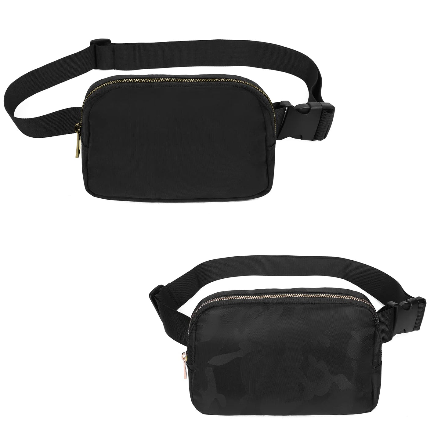 VOROLO Fanny Pack Christmas Gift For Women And Men Crossbody Bag Belt Bag Bum Bag with Adjustable Strap for Sports Black