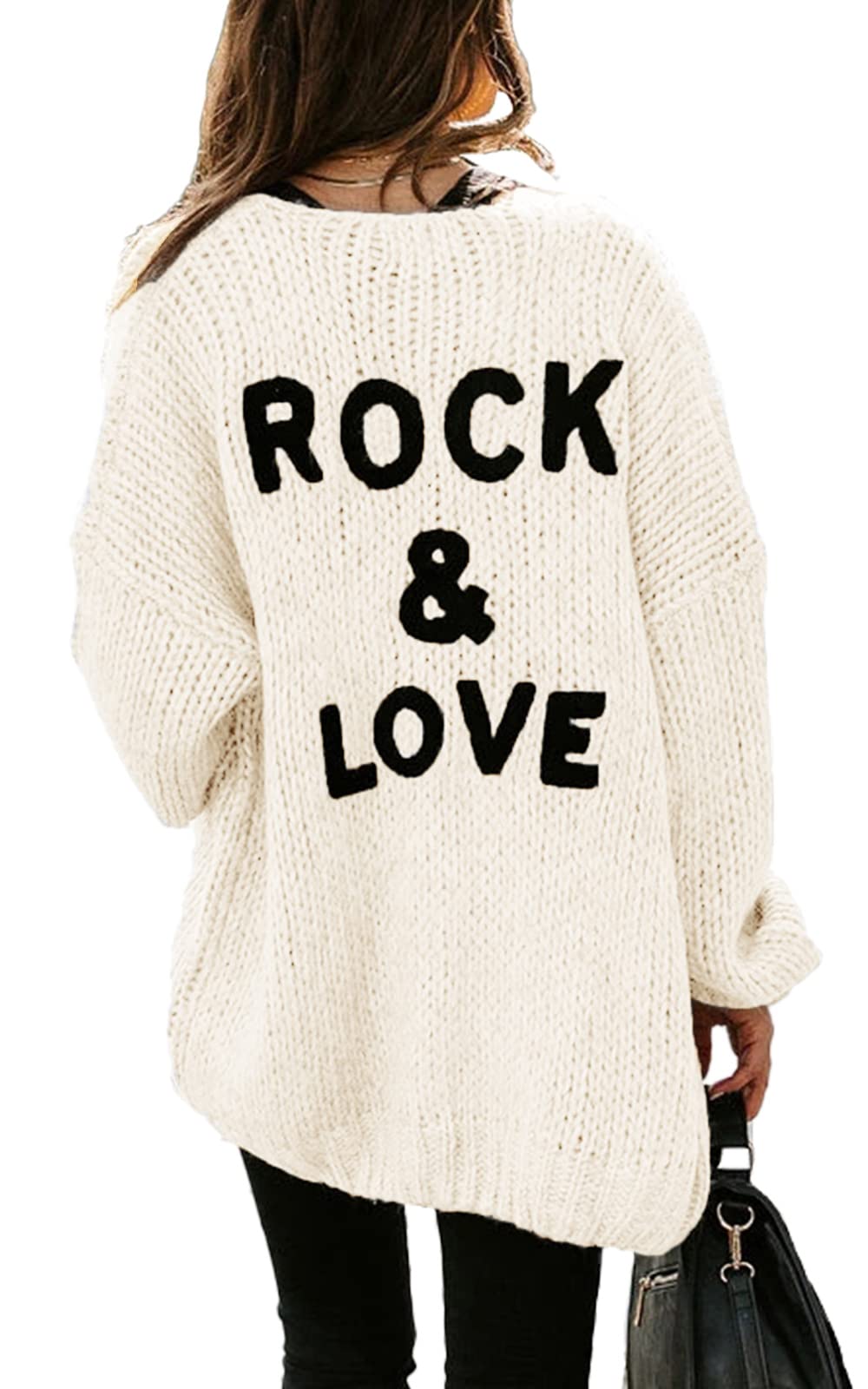 PRETTYGARDEN Women's Long Sleeve Open Front Knit Cardigans Sweaters Soft Loose Draped Coat Outerwear