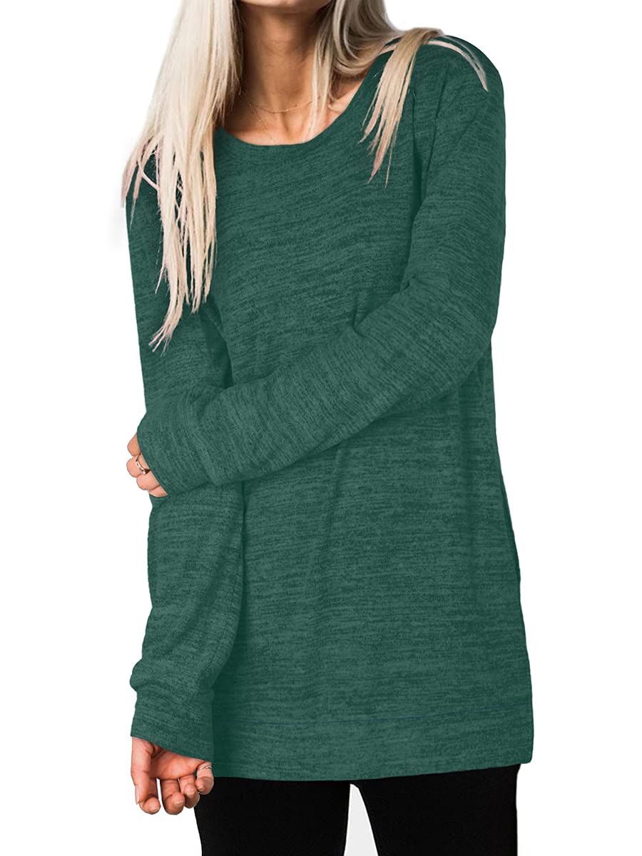 Womens Casual Sweatshirts Long Sleeve Shirts Oversized With Pocket Tunic Tops