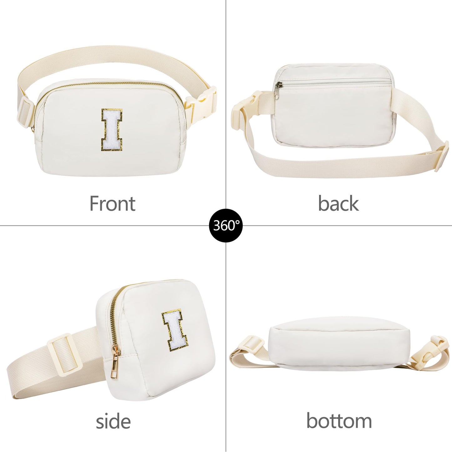 VOROLO Fanny Pack Christmas Gift For Women And Men Crossbody Bag Belt Bag Bum Bag with Adjustable Strap for Sports Black