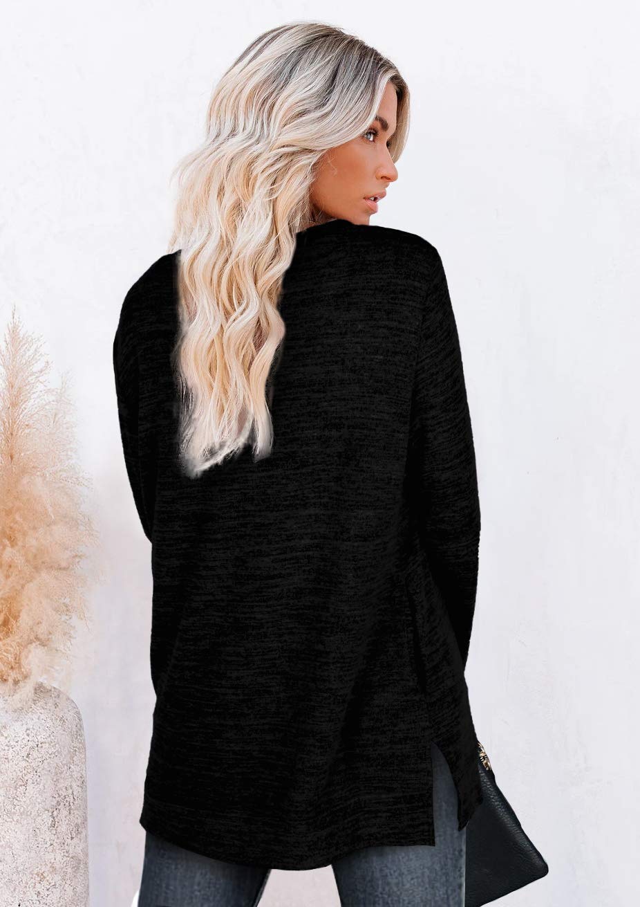 Womens Casual Sweatshirts Long Sleeve Shirts Oversized With Pocket Tunic Tops
