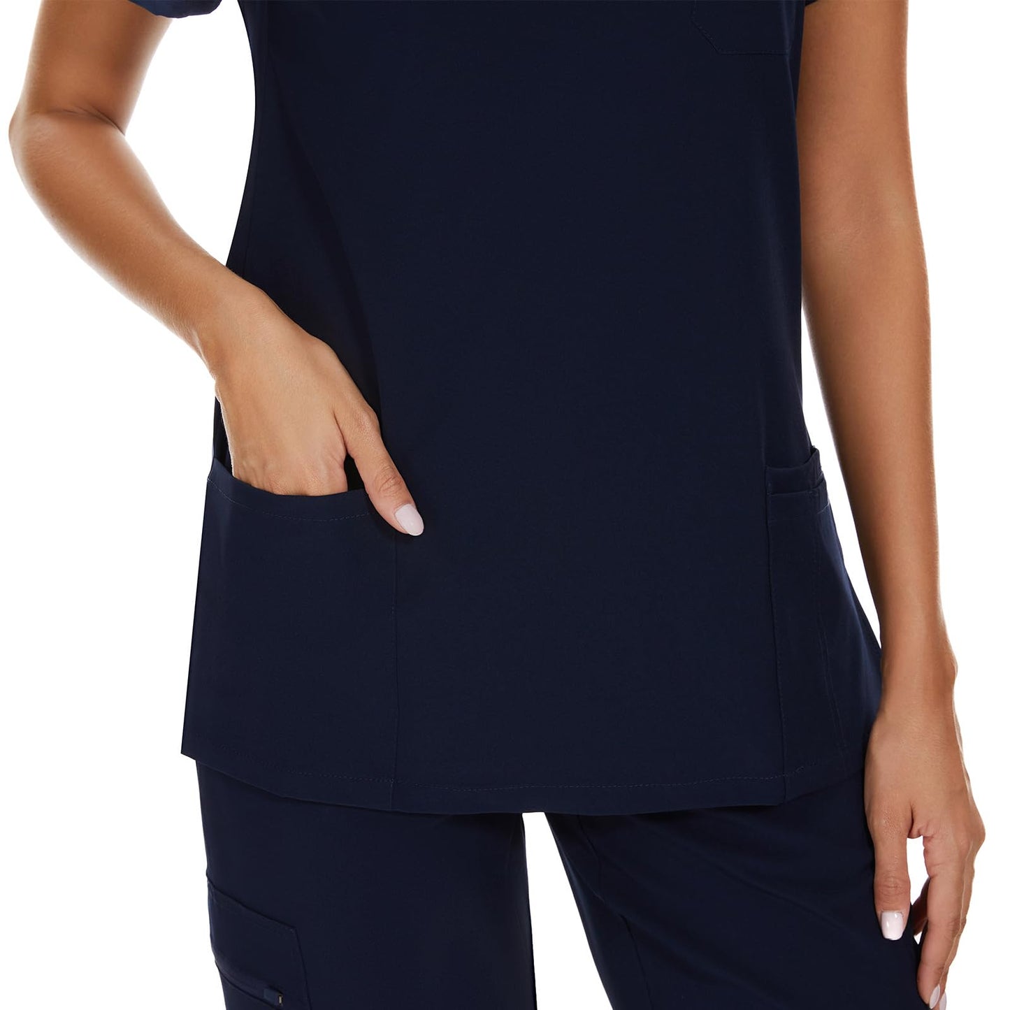 COZYFIT Scrub Tops for Woman - Soft Stretch, V-Neck Top Scrubs with 3 Pockets, Easy Care for Women