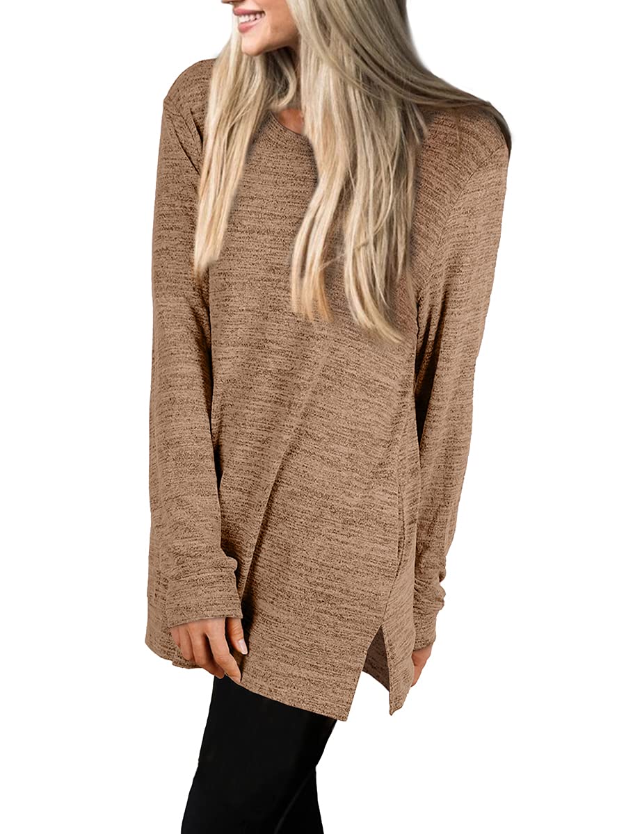Womens Casual Sweatshirts Long Sleeve Shirts Oversized With Pocket Tunic Tops