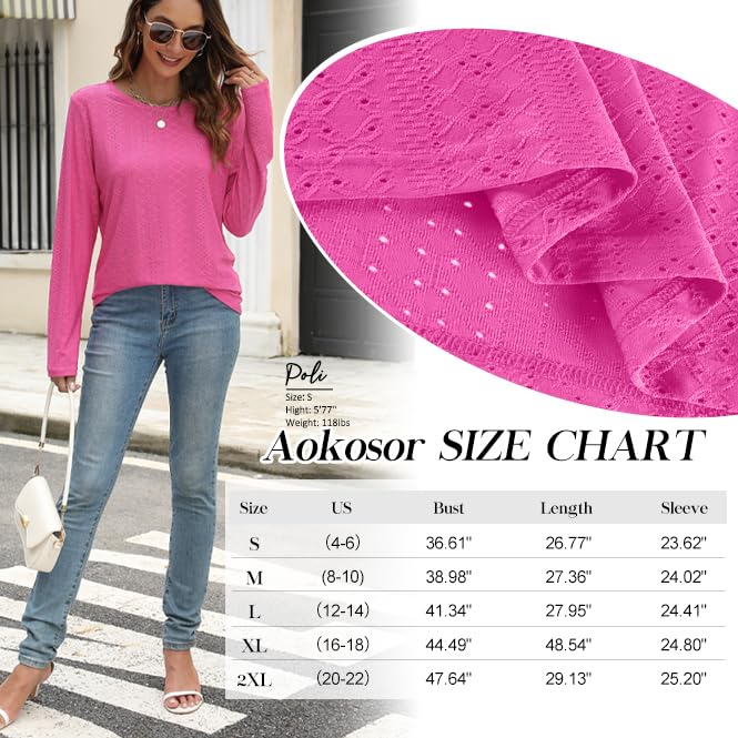 Womens Long Sleeve T Shirts Fashion Tops Comfy Basic Tees Plain Tshirts
