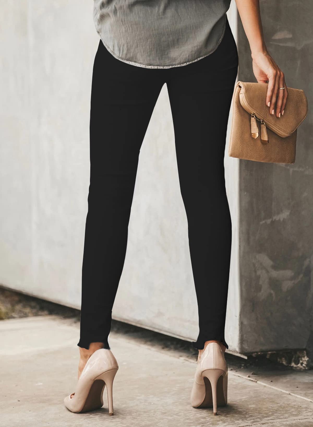 Women's Ripped Jeans Straight Leg Distressed Boyfriend Denim Pants