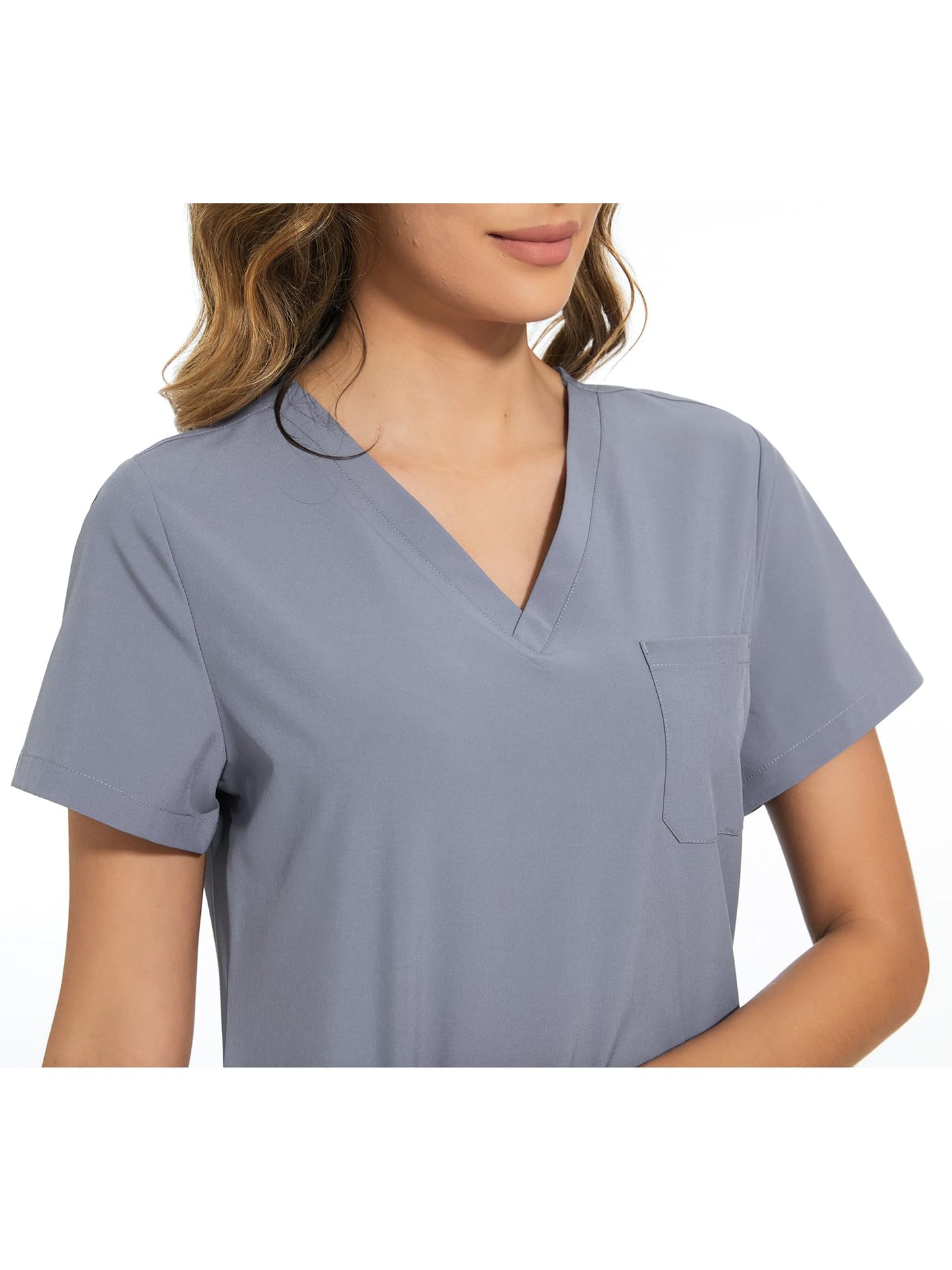 COZYFIT Scrub Tops for Woman - Soft Stretch, V-Neck Top Scrubs with 3 Pockets, Easy Care for Women