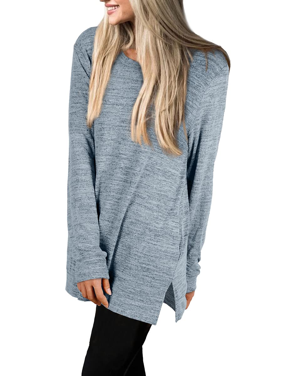 Womens Casual Sweatshirts Long Sleeve Shirts Oversized With Pocket Tunic Tops