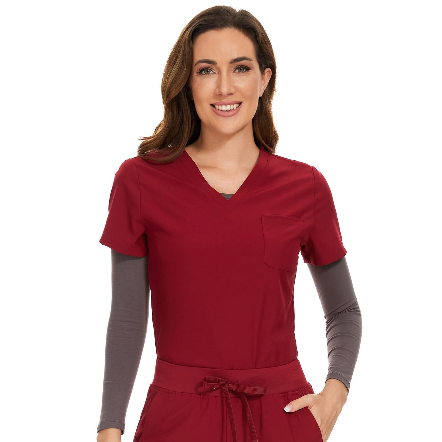 COZYFIT Scrub Tops for Woman - Soft Stretch, V-Neck Top Scrubs with 3 Pockets, Easy Care for Women