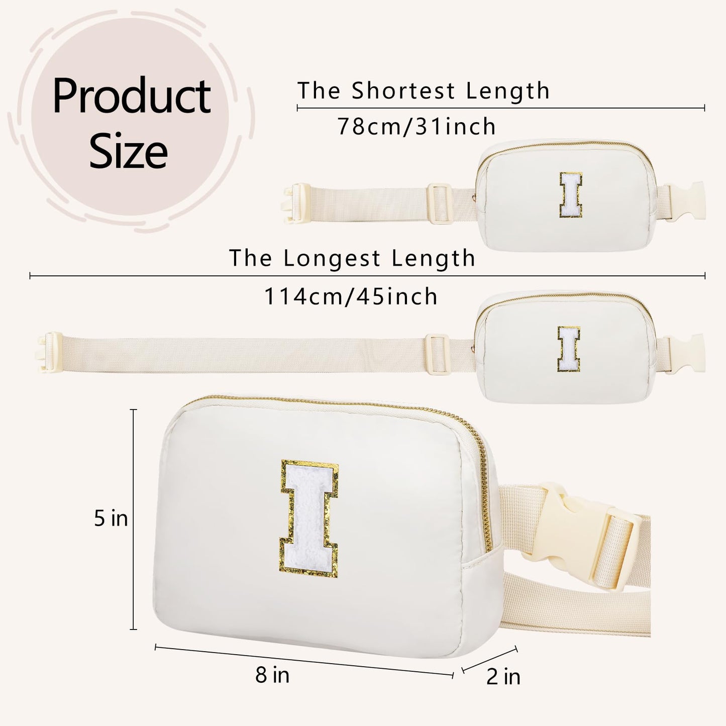 VOROLO Fanny Pack Christmas Gift For Women And Men Crossbody Bag Belt Bag Bum Bag with Adjustable Strap for Sports Black