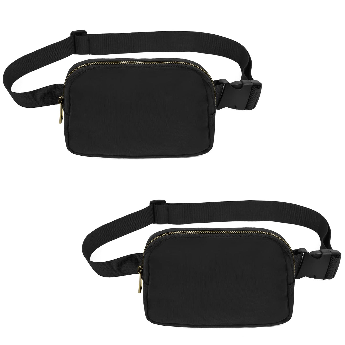 VOROLO Fanny Pack Christmas Gift For Women And Men Crossbody Bag Belt Bag Bum Bag with Adjustable Strap for Sports Black