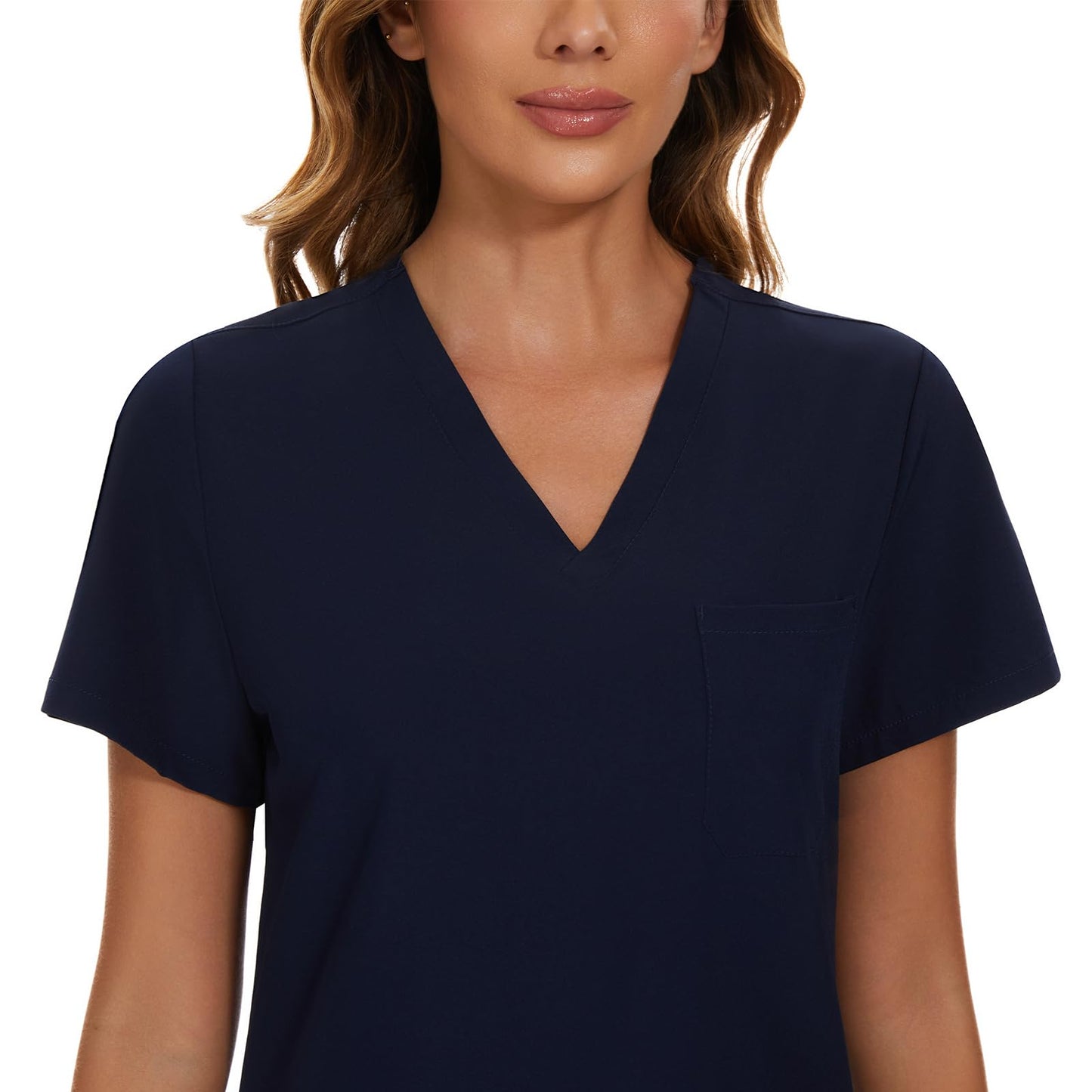 COZYFIT Scrub Tops for Woman - Soft Stretch, V-Neck Top Scrubs with 3 Pockets, Easy Care for Women