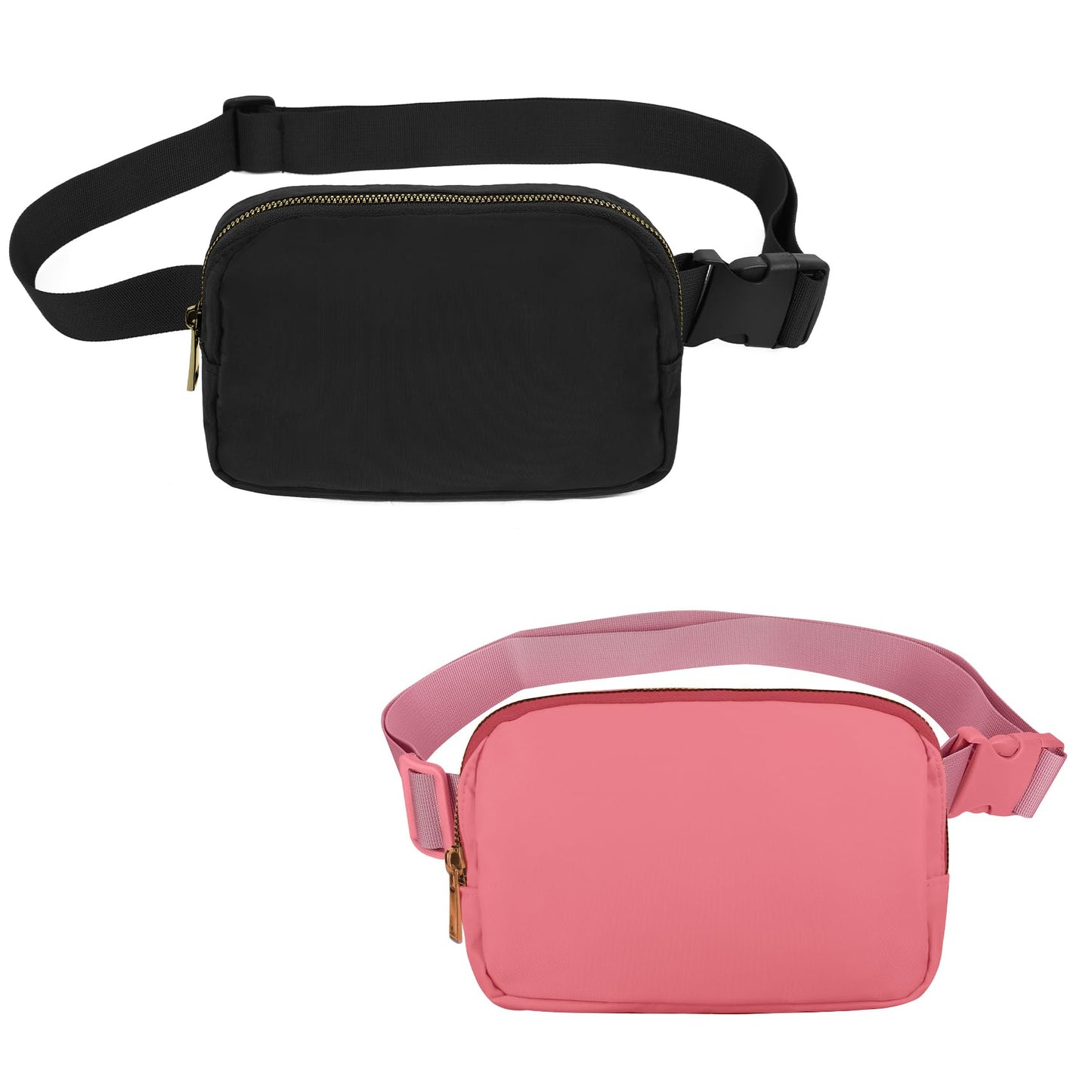 VOROLO Fanny Pack Christmas Gift For Women And Men Crossbody Bag Belt Bag Bum Bag with Adjustable Strap for Sports Black