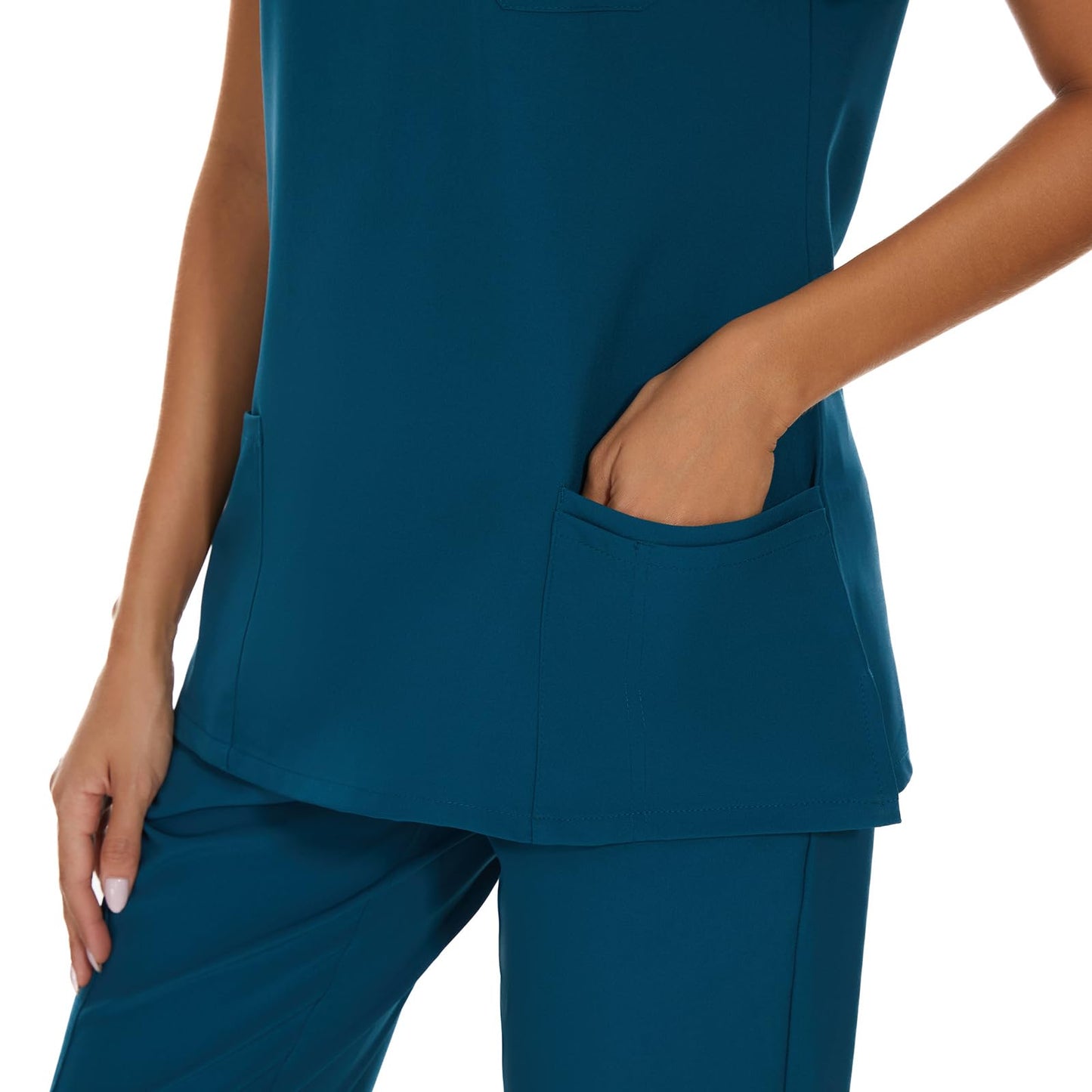 COZYFIT Scrub Tops for Woman - Soft Stretch, V-Neck Top Scrubs with 3 Pockets, Easy Care for Women
