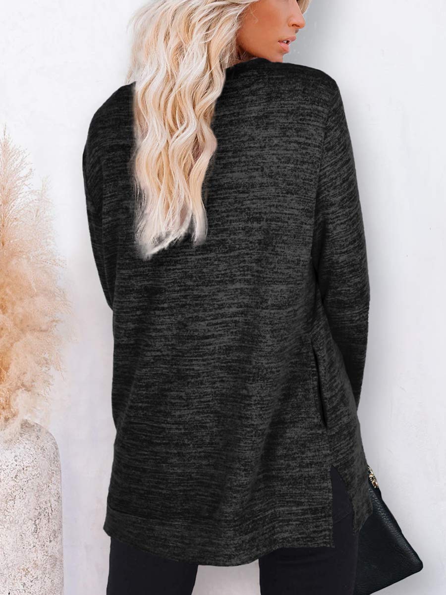 Womens Casual Sweatshirts Long Sleeve Shirts Oversized With Pocket Tunic Tops