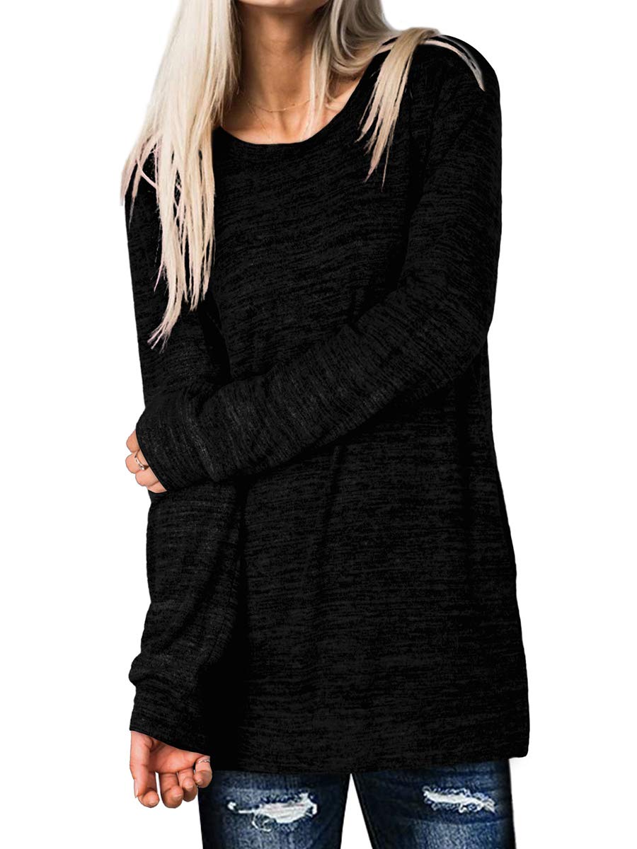 Womens Casual Sweatshirts Long Sleeve Shirts Oversized With Pocket Tunic Tops