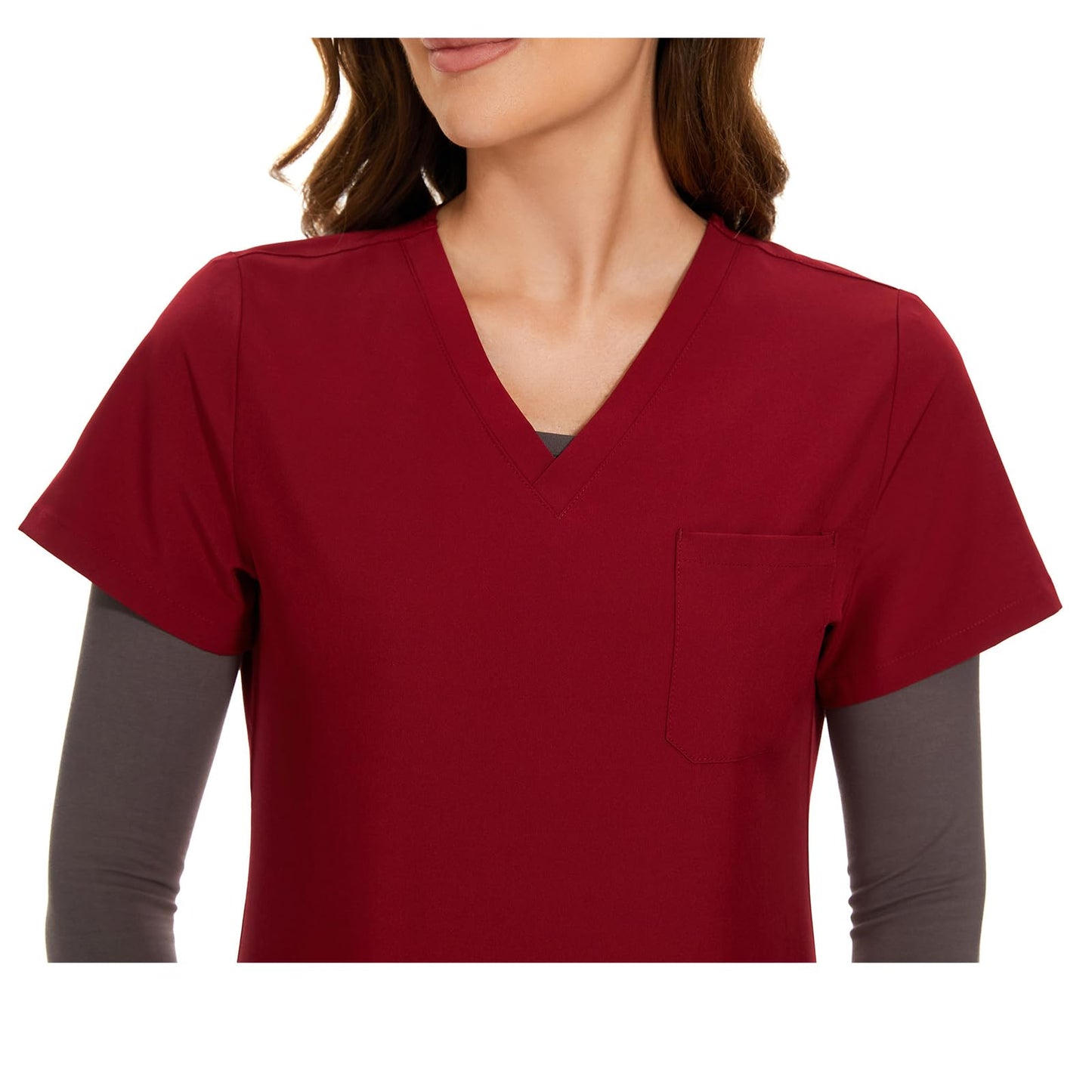 COZYFIT Scrub Tops for Woman - Soft Stretch, V-Neck Top Scrubs with 3 Pockets, Easy Care for Women