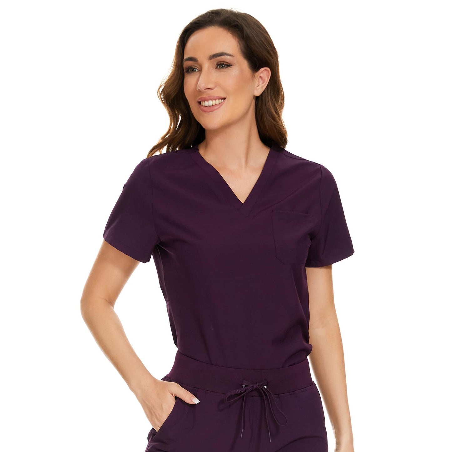 COZYFIT Scrub Tops for Woman - Soft Stretch, V-Neck Top Scrubs with 3 Pockets, Easy Care for Women