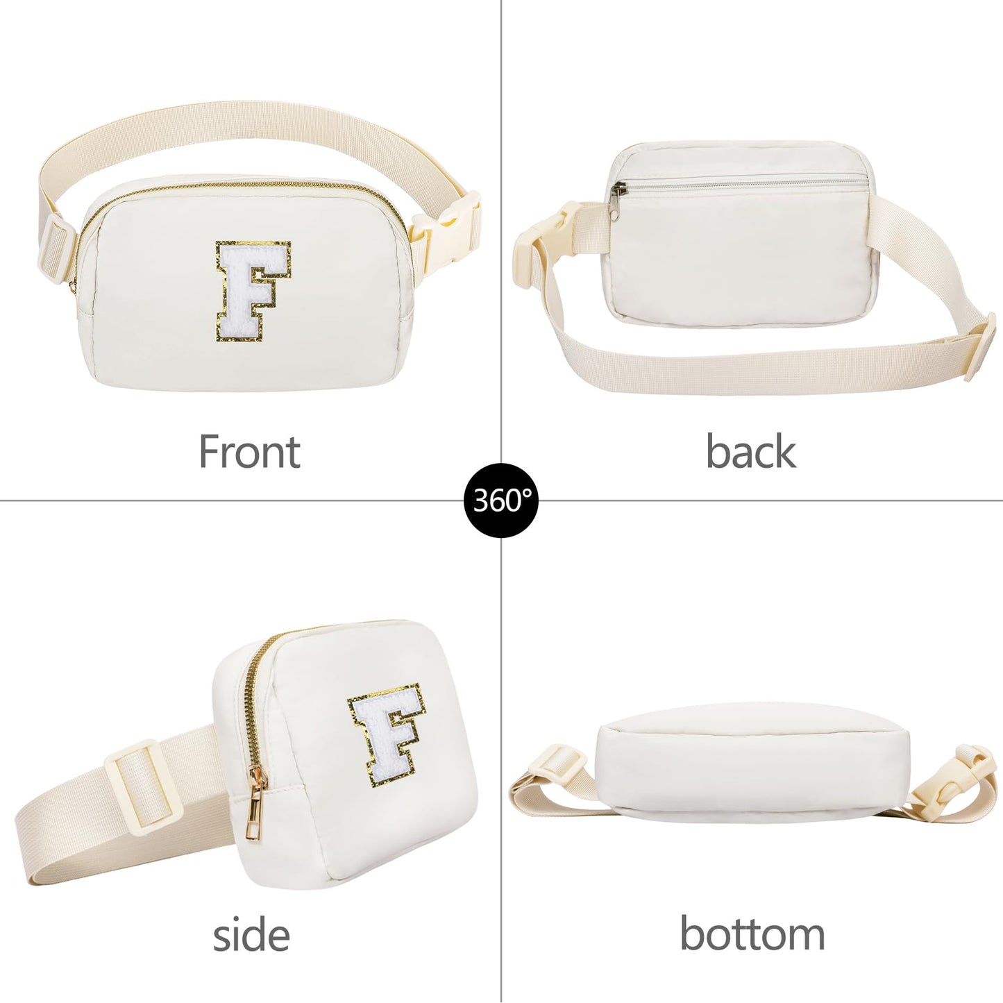 VOROLO Fanny Pack Christmas Gift For Women And Men Crossbody Bag Belt Bag Bum Bag with Adjustable Strap for Sports Black