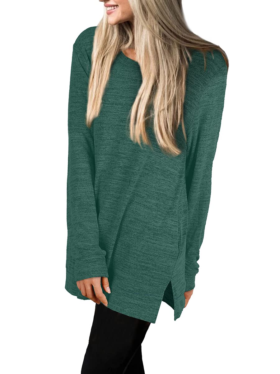Womens Casual Sweatshirts Long Sleeve Shirts Oversized With Pocket Tunic Tops