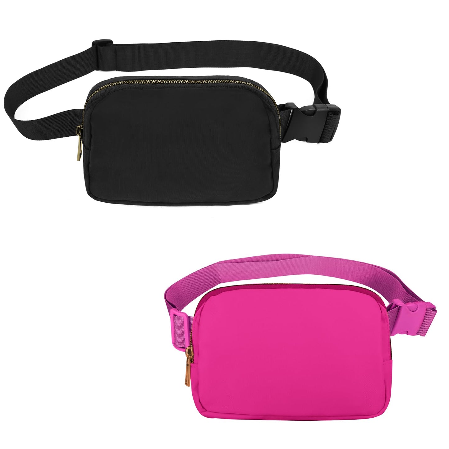 VOROLO Fanny Pack Christmas Gift For Women And Men Crossbody Bag Belt Bag Bum Bag with Adjustable Strap for Sports Black