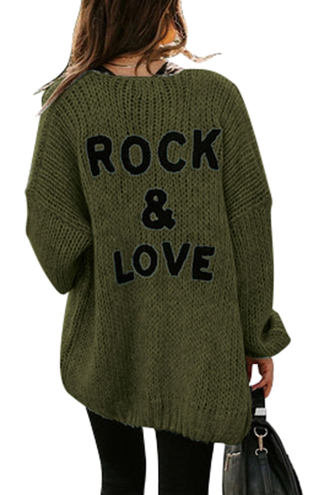PRETTYGARDEN Women's Long Sleeve Open Front Knit Cardigans Sweaters Soft Loose Draped Coat Outerwear