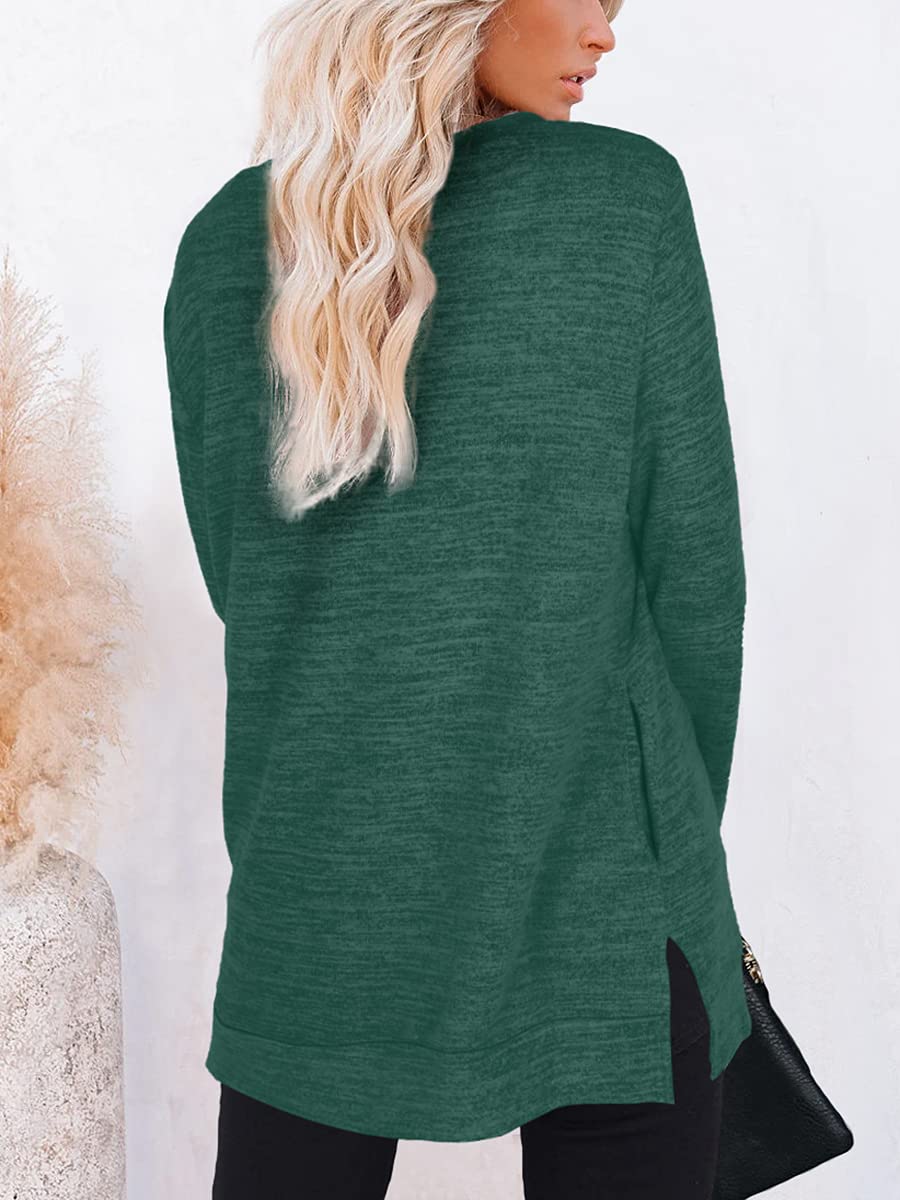 Womens Casual Sweatshirts Long Sleeve Shirts Oversized With Pocket Tunic Tops