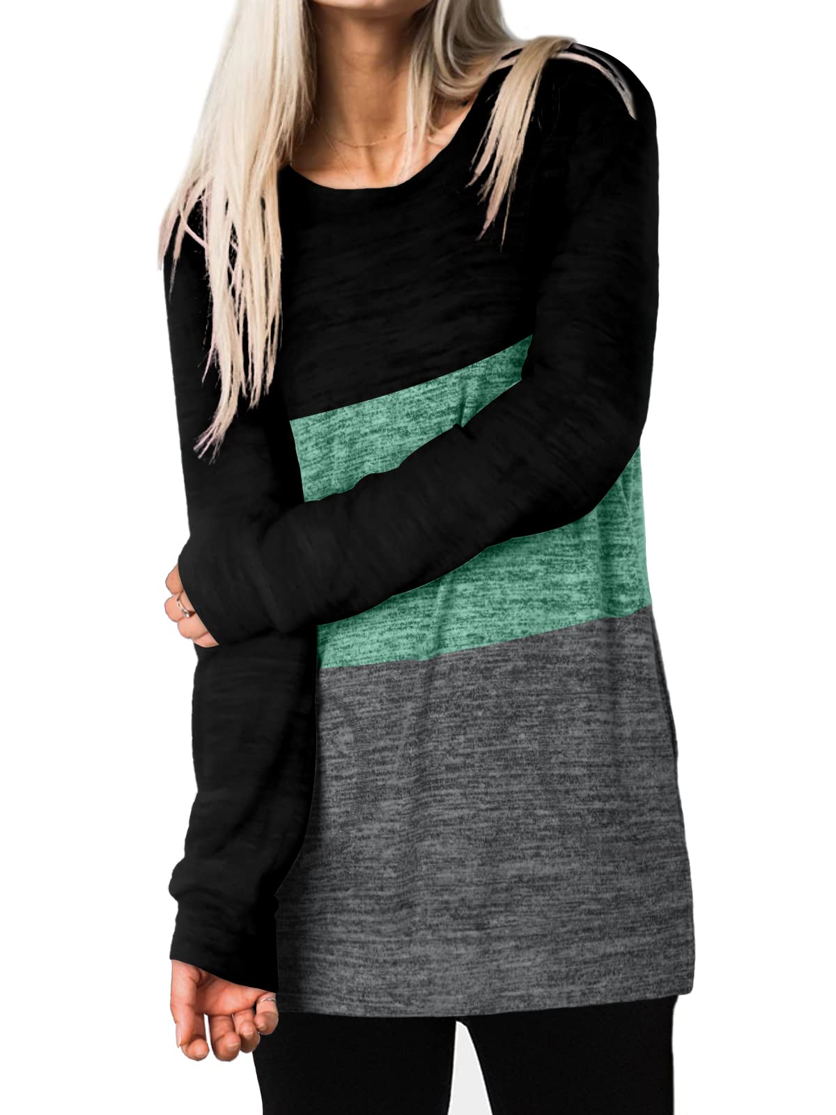 Womens Casual Sweatshirts Long Sleeve Shirts Oversized With Pocket Tunic Tops