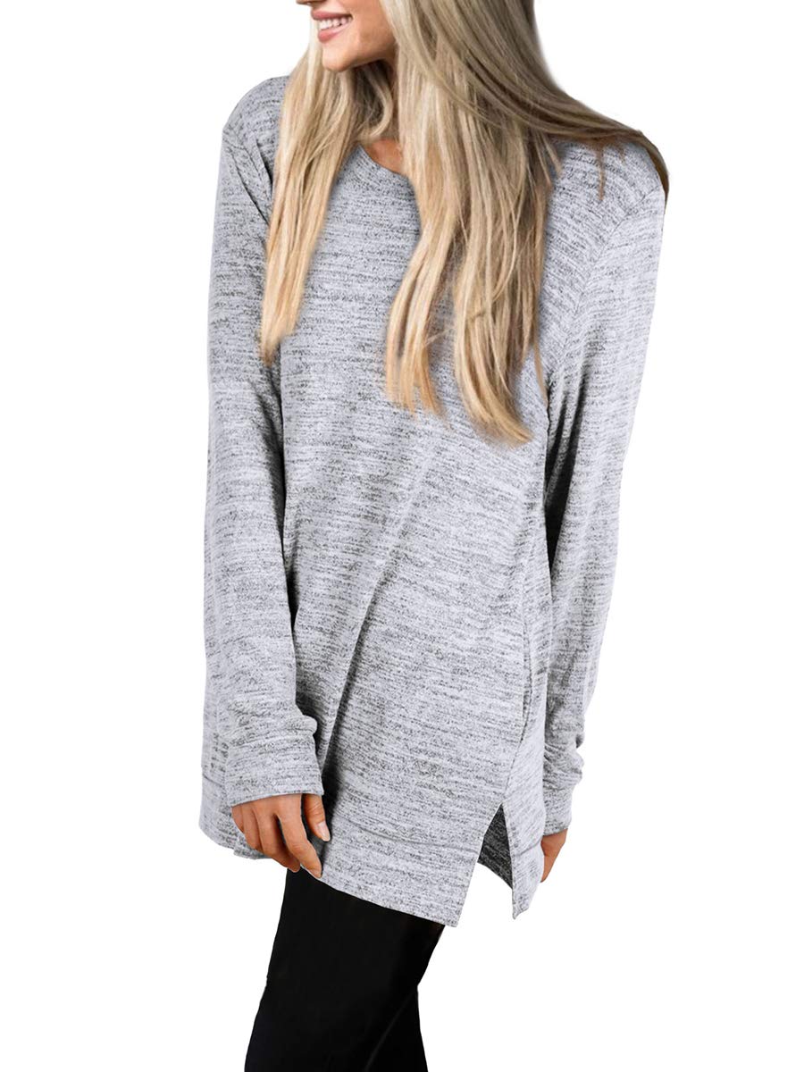 Womens Casual Sweatshirts Long Sleeve Shirts Oversized With Pocket Tunic Tops