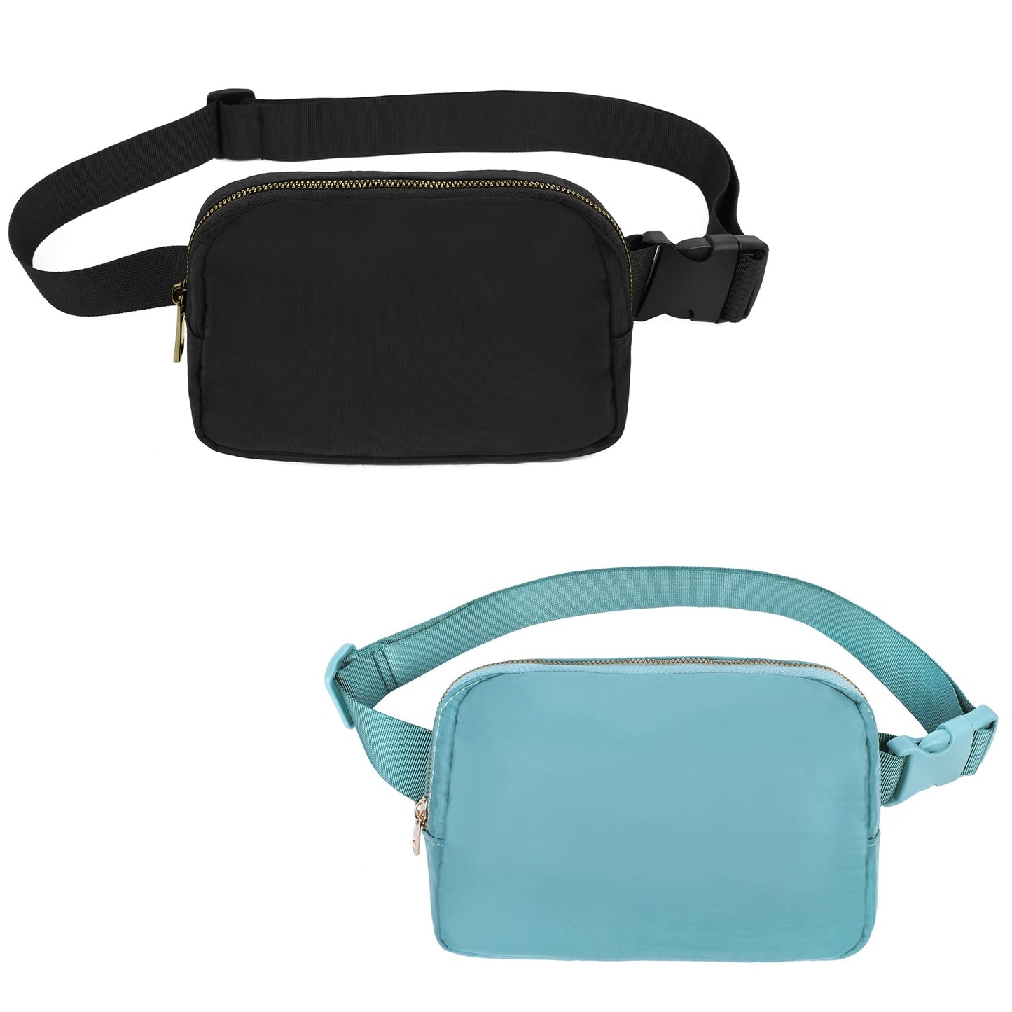 VOROLO Fanny Pack Christmas Gift For Women And Men Crossbody Bag Belt Bag Bum Bag with Adjustable Strap for Sports Black