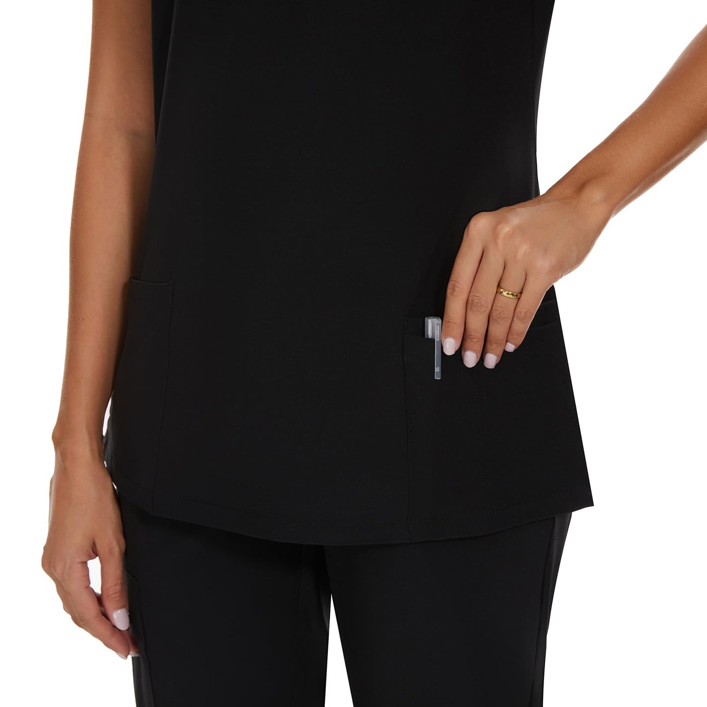 COZYFIT Scrub Tops for Woman - Soft Stretch, V-Neck Top Scrubs with 3 Pockets, Easy Care for Women