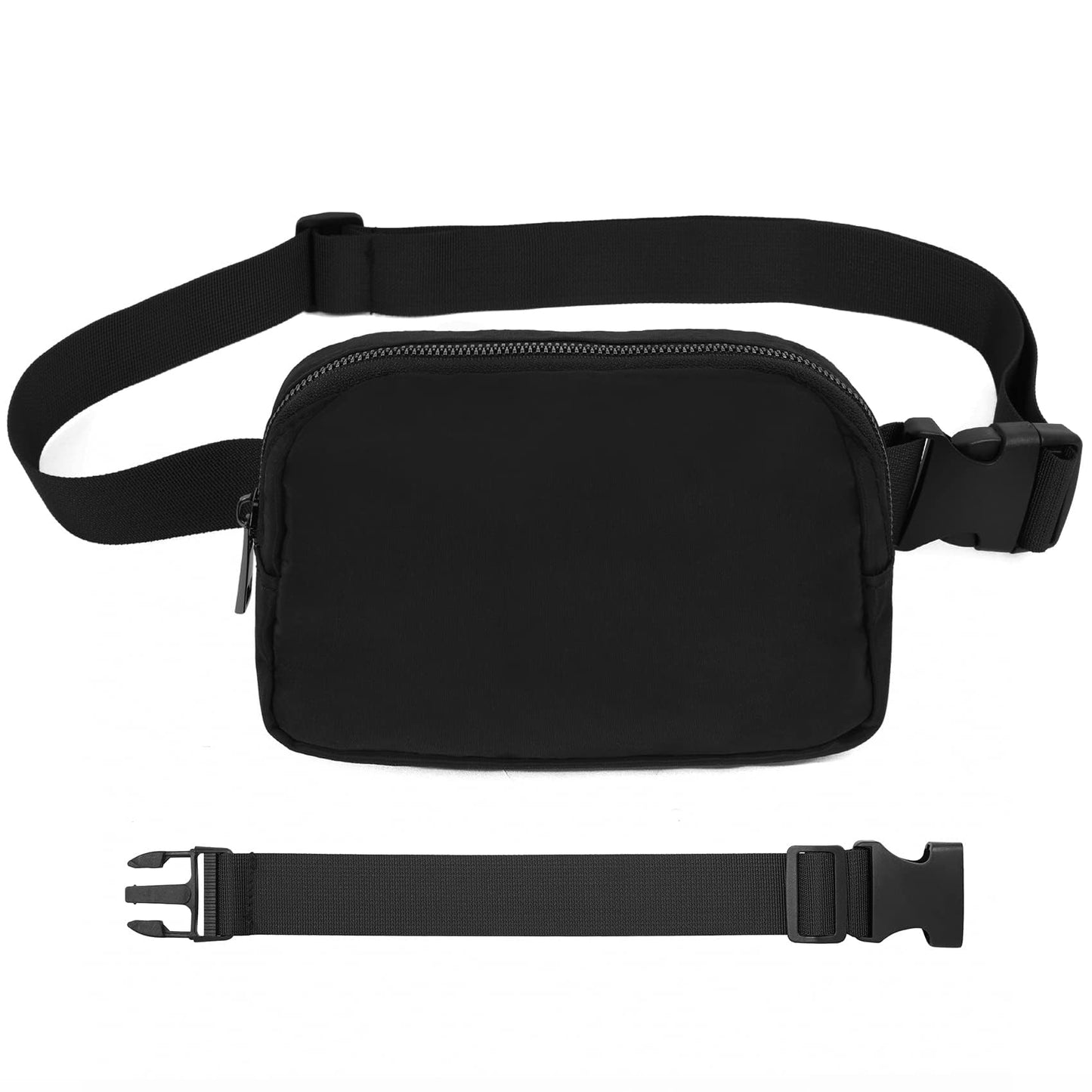 VOROLO Fanny Pack Christmas Gift For Women And Men Crossbody Bag Belt Bag Bum Bag with Adjustable Strap for Sports Black