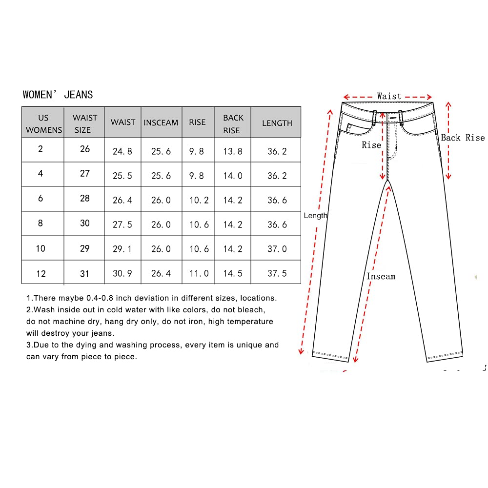 Women's High Rise Skinny Stretch Ripped Jeans High Waisted Destroyed Denim Pants