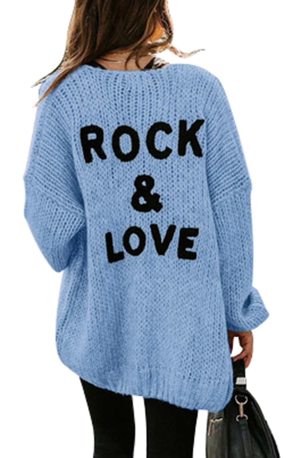 PRETTYGARDEN Women's Long Sleeve Open Front Knit Cardigans Sweaters Soft Loose Draped Coat Outerwear