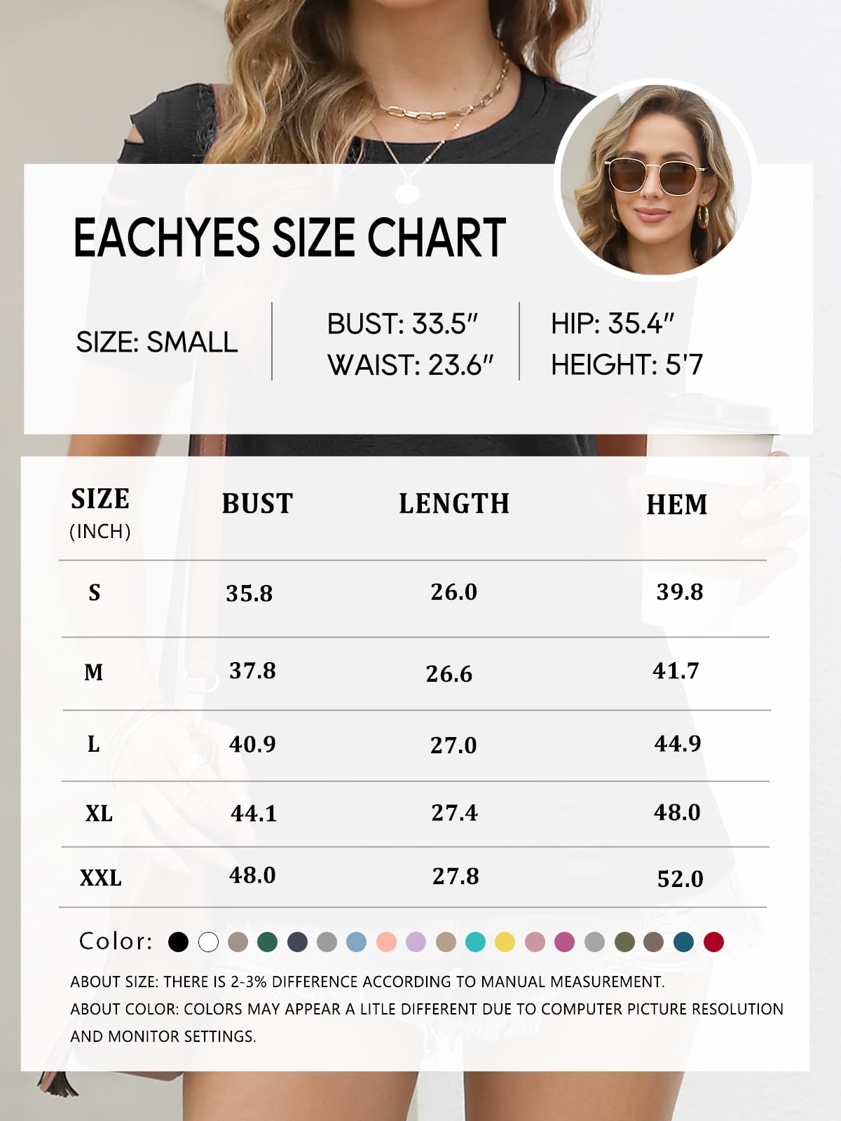 Women's Short Sleeve T Shirts Crew Neck Ripped Cut Out Summer Casual Basic Tees Tops