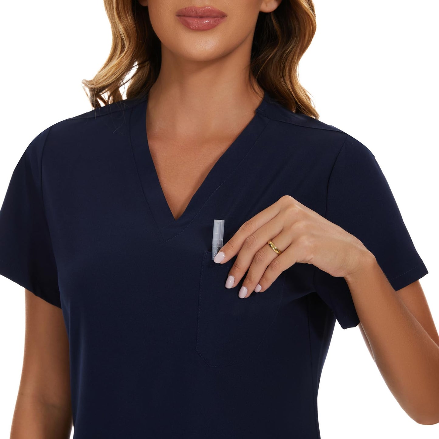 COZYFIT Scrub Tops for Woman - Soft Stretch, V-Neck Top Scrubs with 3 Pockets, Easy Care for Women