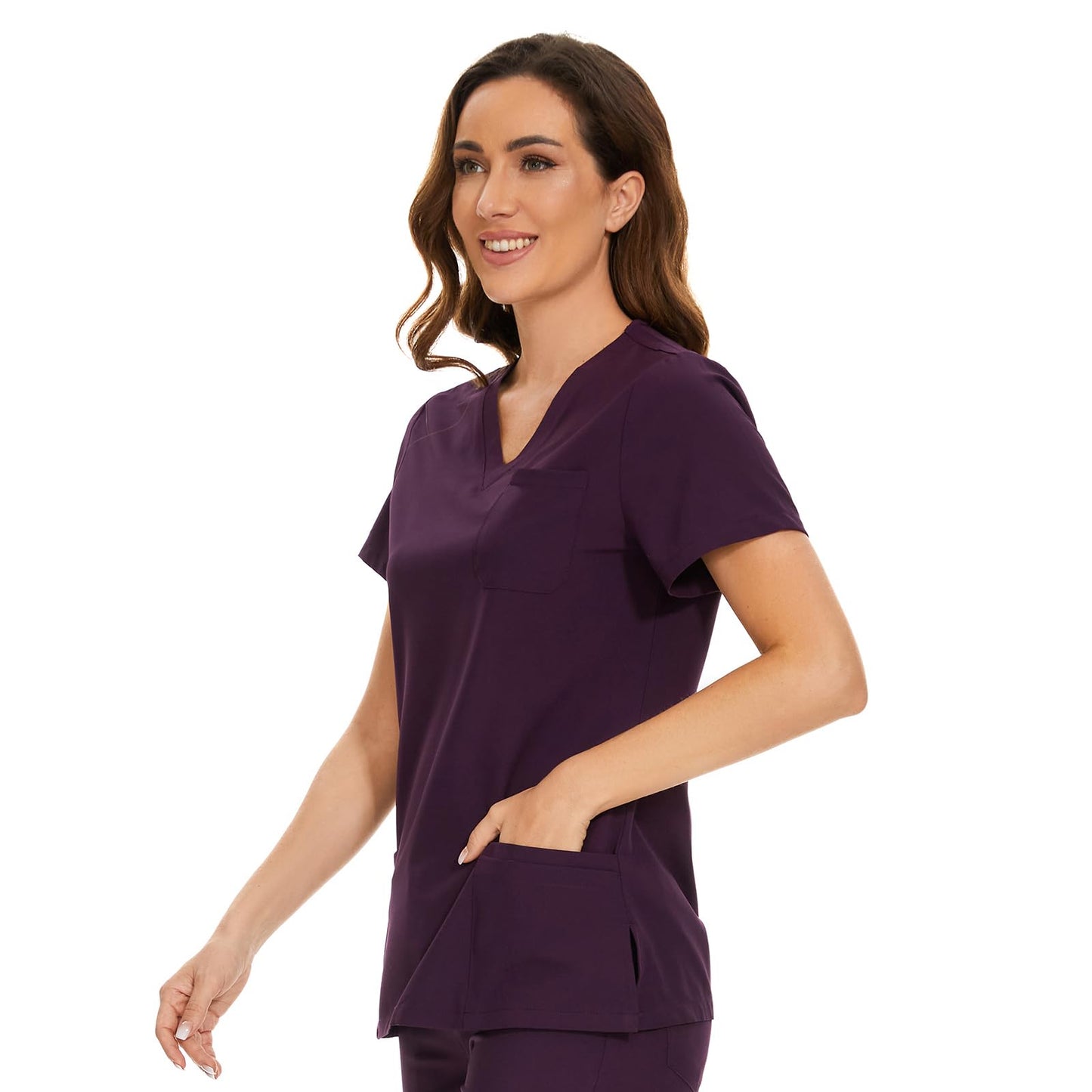 COZYFIT Scrub Tops for Woman - Soft Stretch, V-Neck Top Scrubs with 3 Pockets, Easy Care for Women