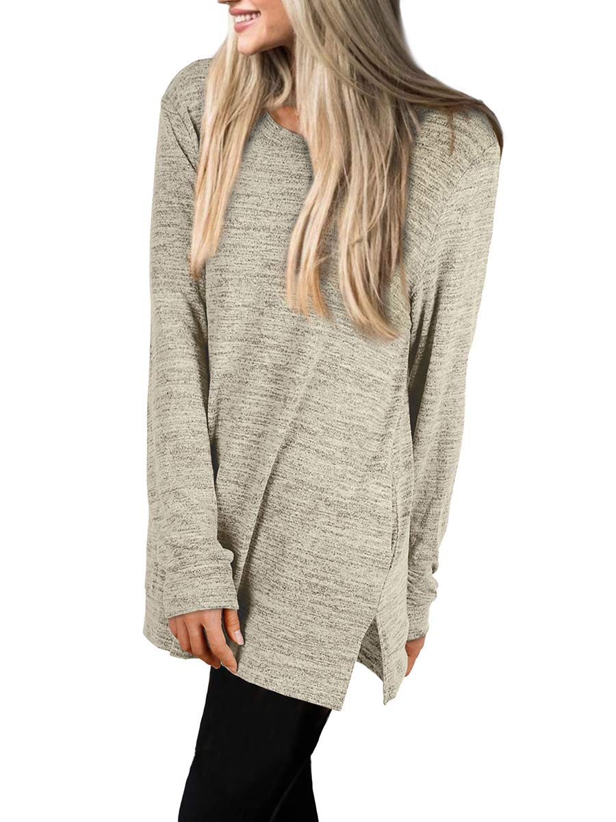 Womens Casual Sweatshirts Long Sleeve Shirts Oversized With Pocket Tunic Tops
