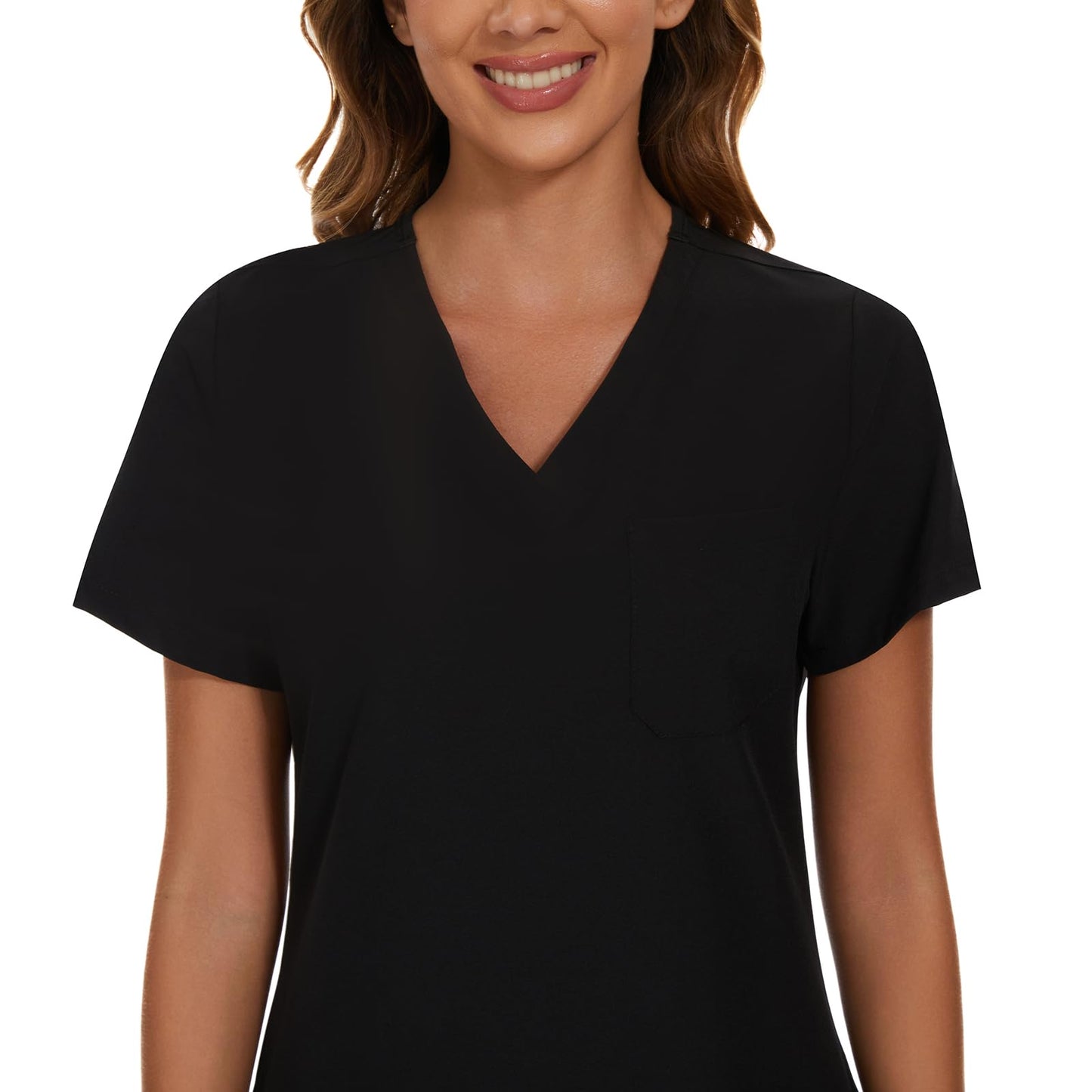 COZYFIT Scrub Tops for Woman - Soft Stretch, V-Neck Top Scrubs with 3 Pockets, Easy Care for Women