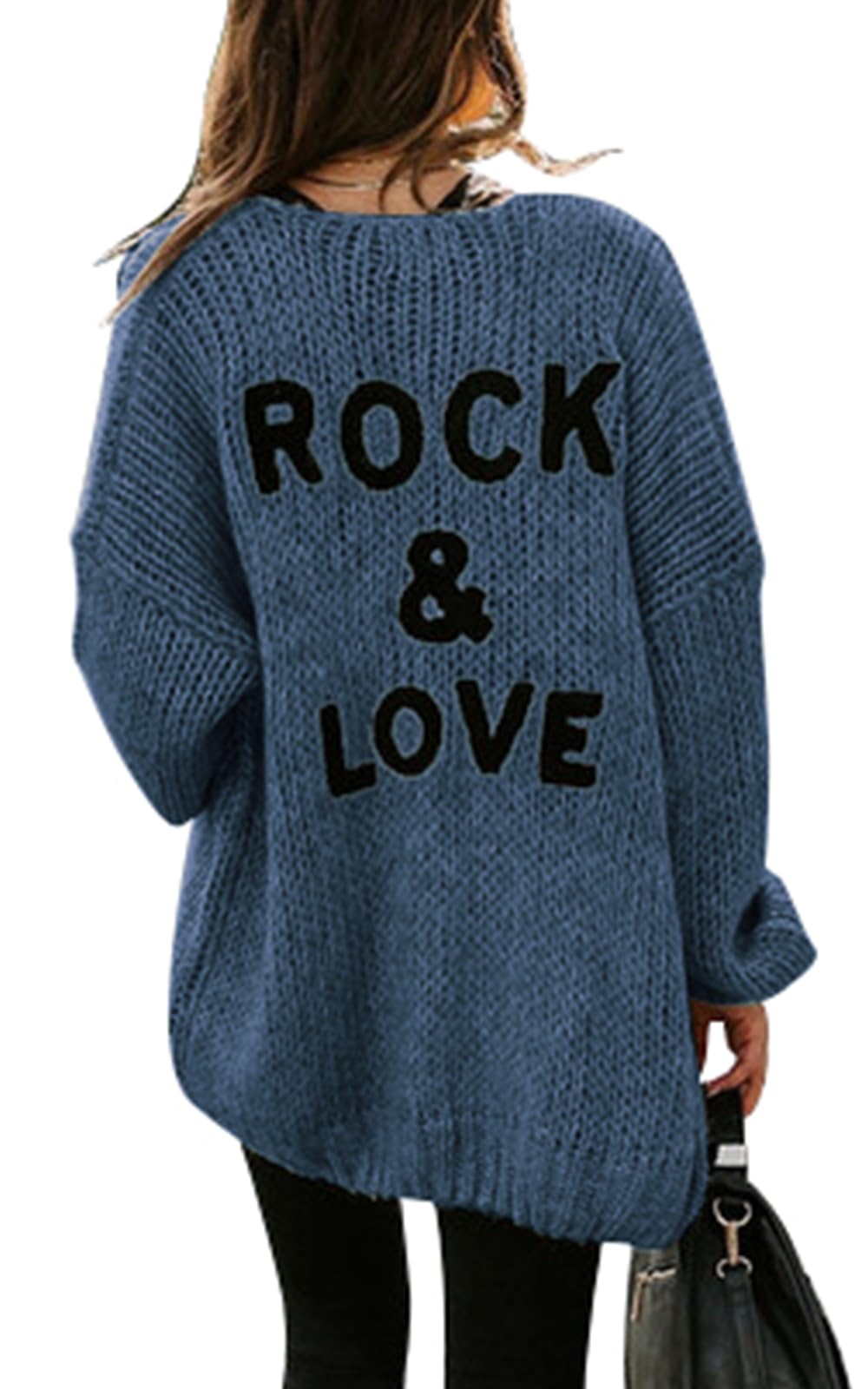 PRETTYGARDEN Women's Long Sleeve Open Front Knit Cardigans Sweaters Soft Loose Draped Coat Outerwear