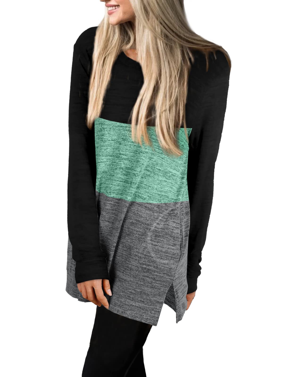 Womens Casual Sweatshirts Long Sleeve Shirts Oversized With Pocket Tunic Tops