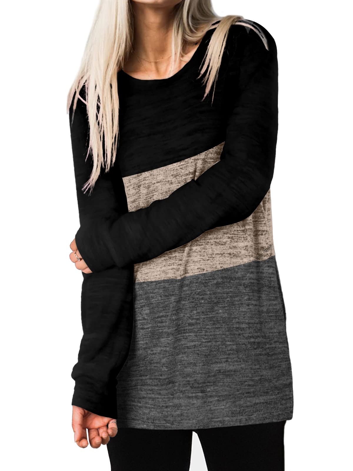 Womens Casual Sweatshirts Long Sleeve Shirts Oversized With Pocket Tunic Tops