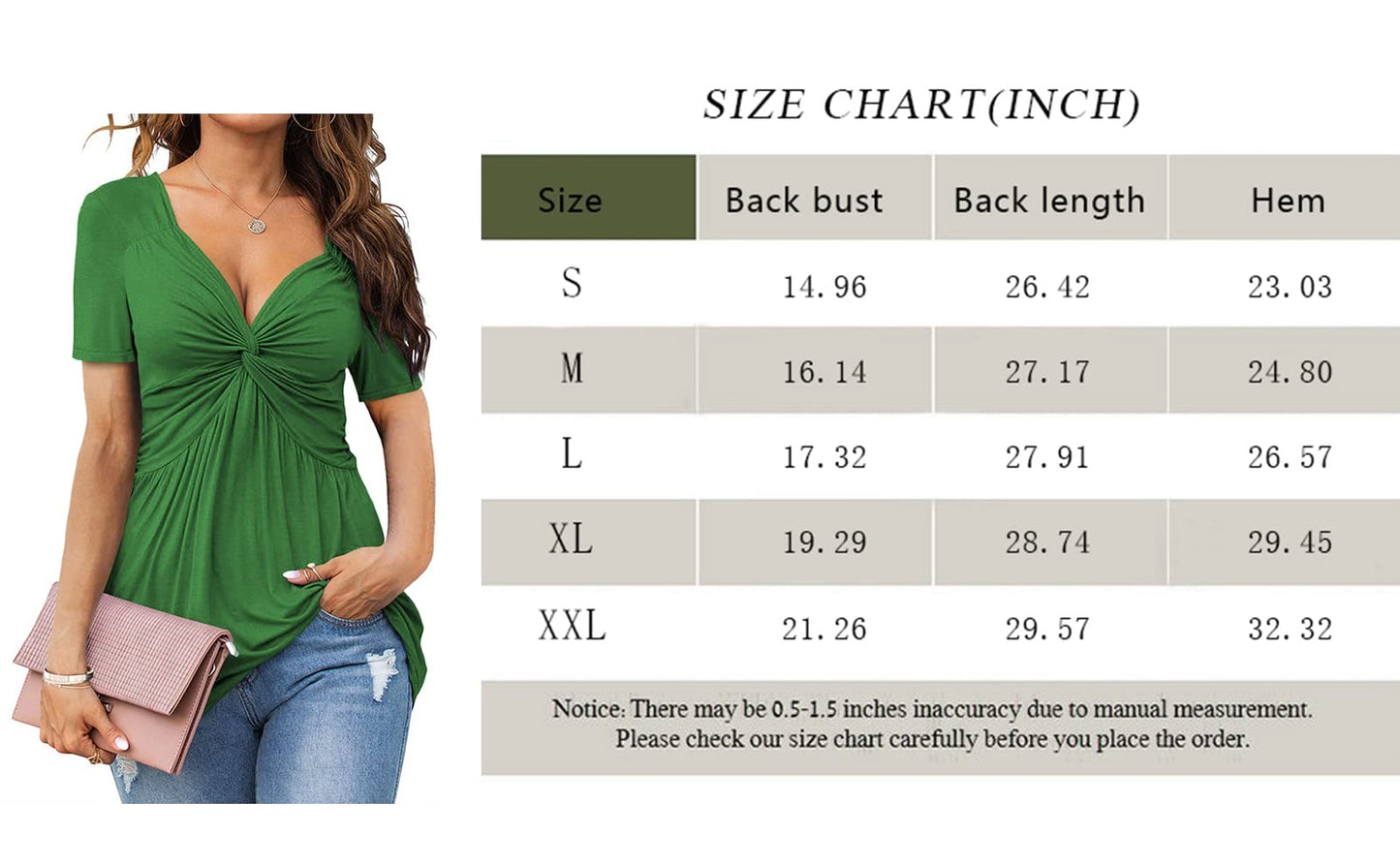 Womens Front Knotted V-Neck Blouse T Shirt Short Sleeve Oversized Tunic Tops Summer Solid Pullover Tees